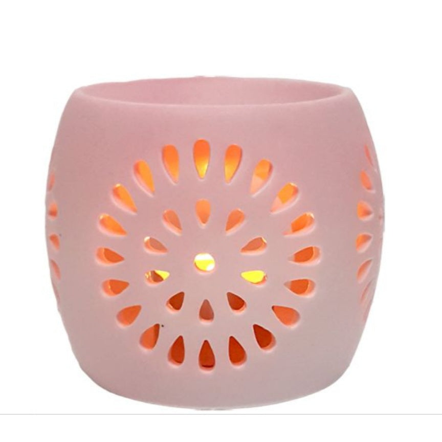Pink flower oil burner