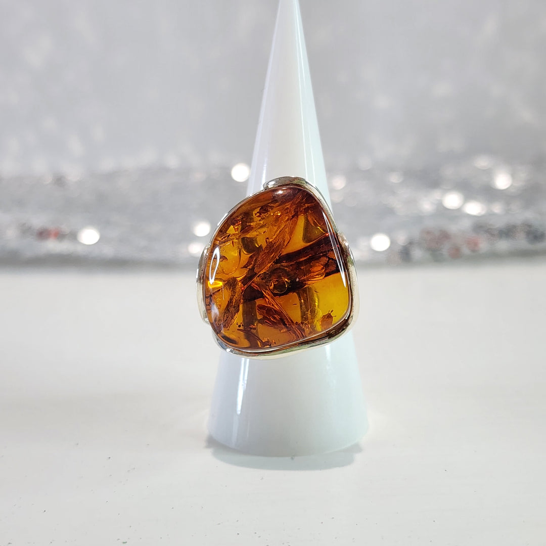 Baltic Amber Ring set in 925 sterling silver