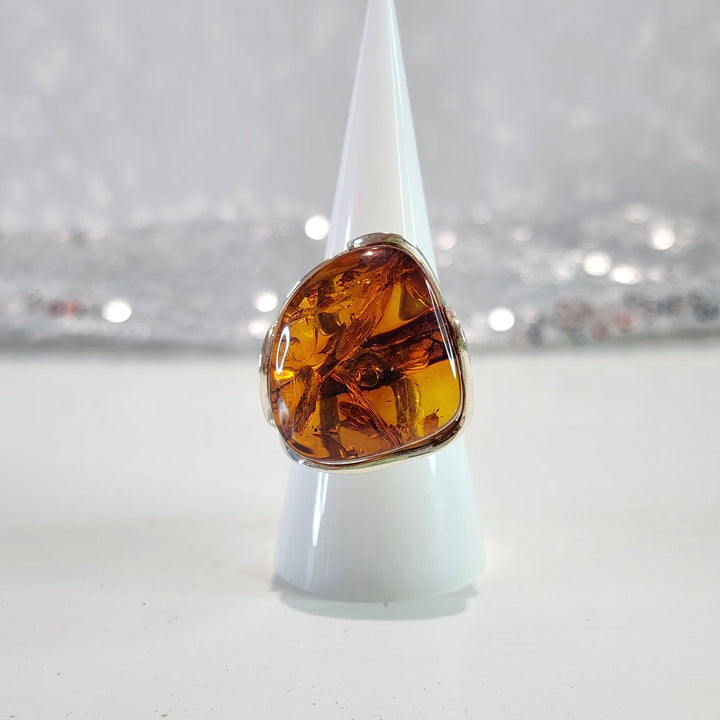 Baltic Amber Ring set in 925 sterling silver