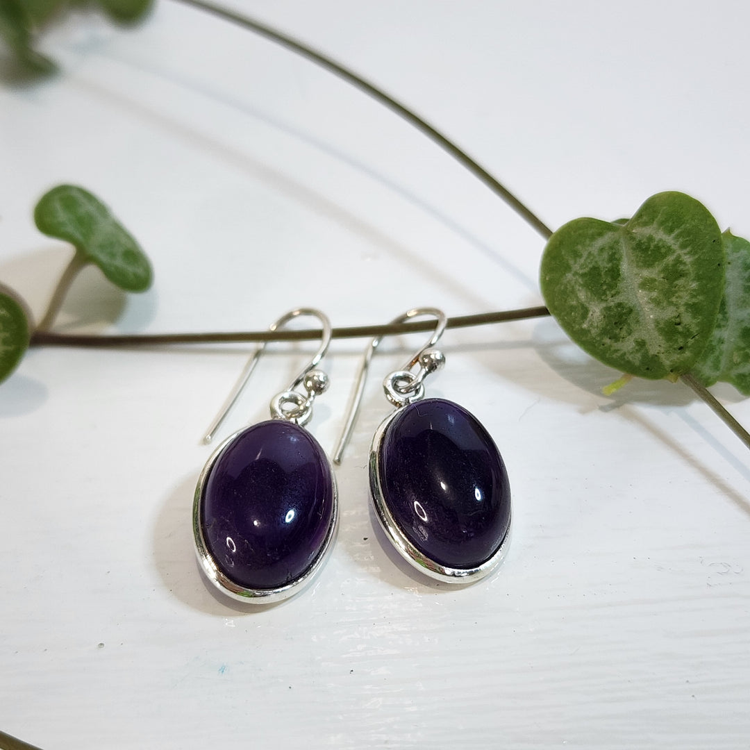 925 Sterling Silver Amethyst Earrings