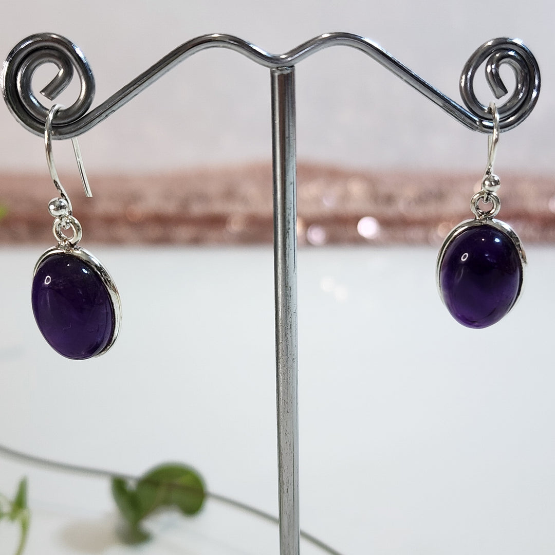 925 Sterling Silver Amethyst Earrings