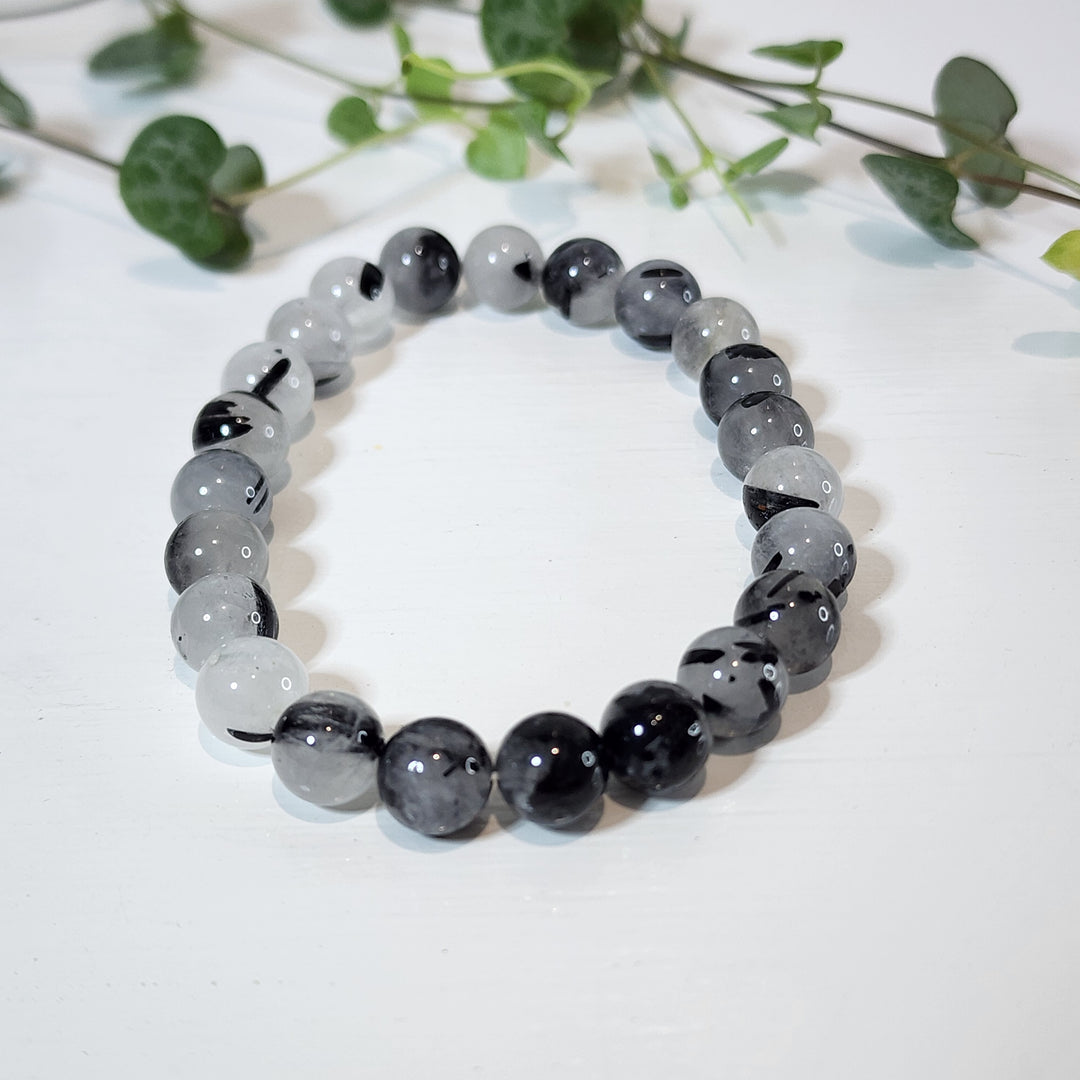 Black Tourmaline in Quartz - Bracelet