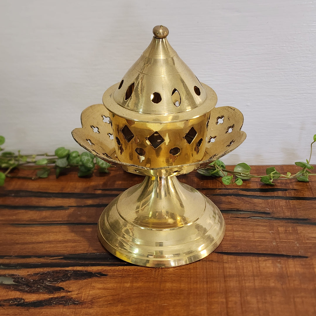 Charcoal - Burner Brass Lotus Leaf