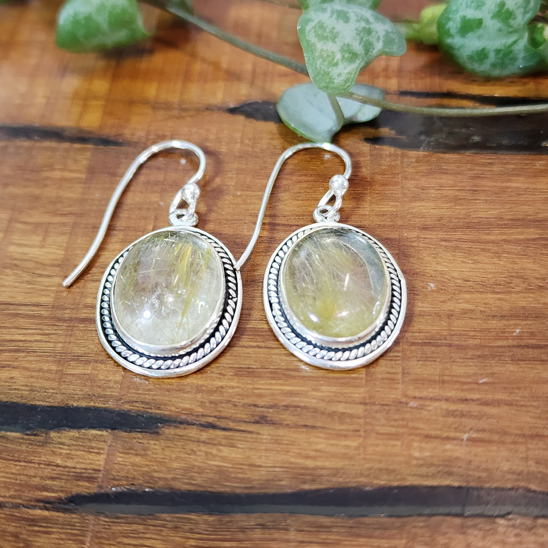 Golden Rutilated Quartz - Earrings