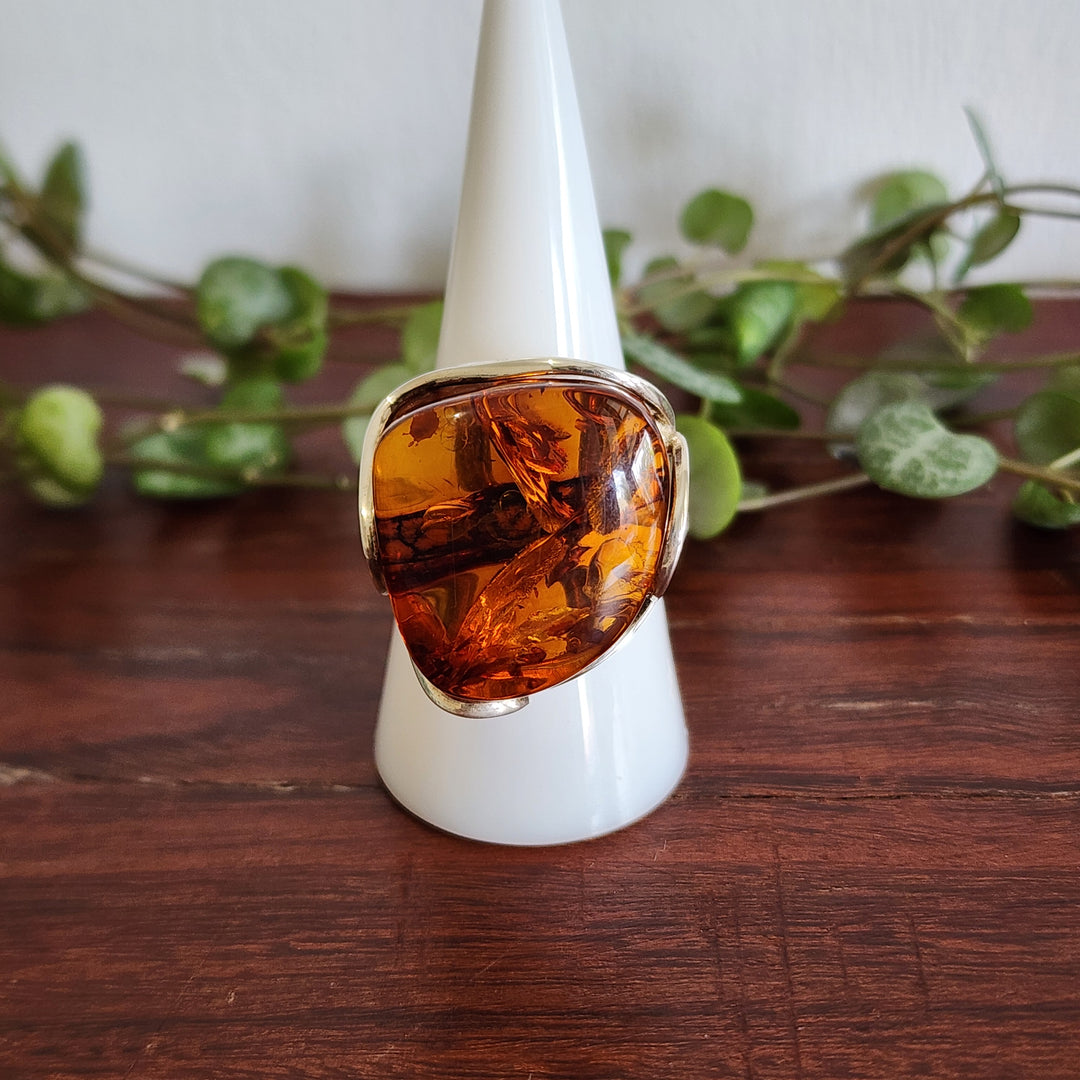 Baltic Amber Ring set in 925 sterling silver