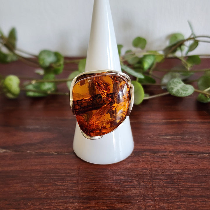 Baltic Amber Ring set in 925 sterling silver