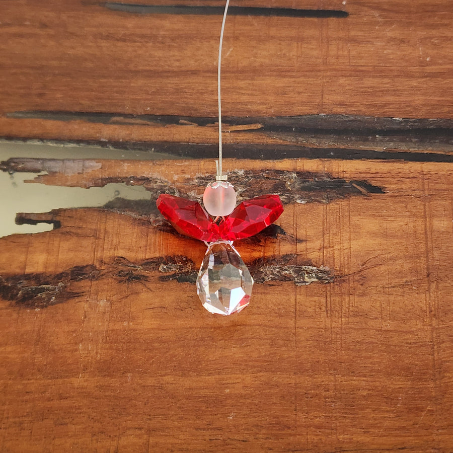 Sun Catcher Ruby Red Guardian Angel