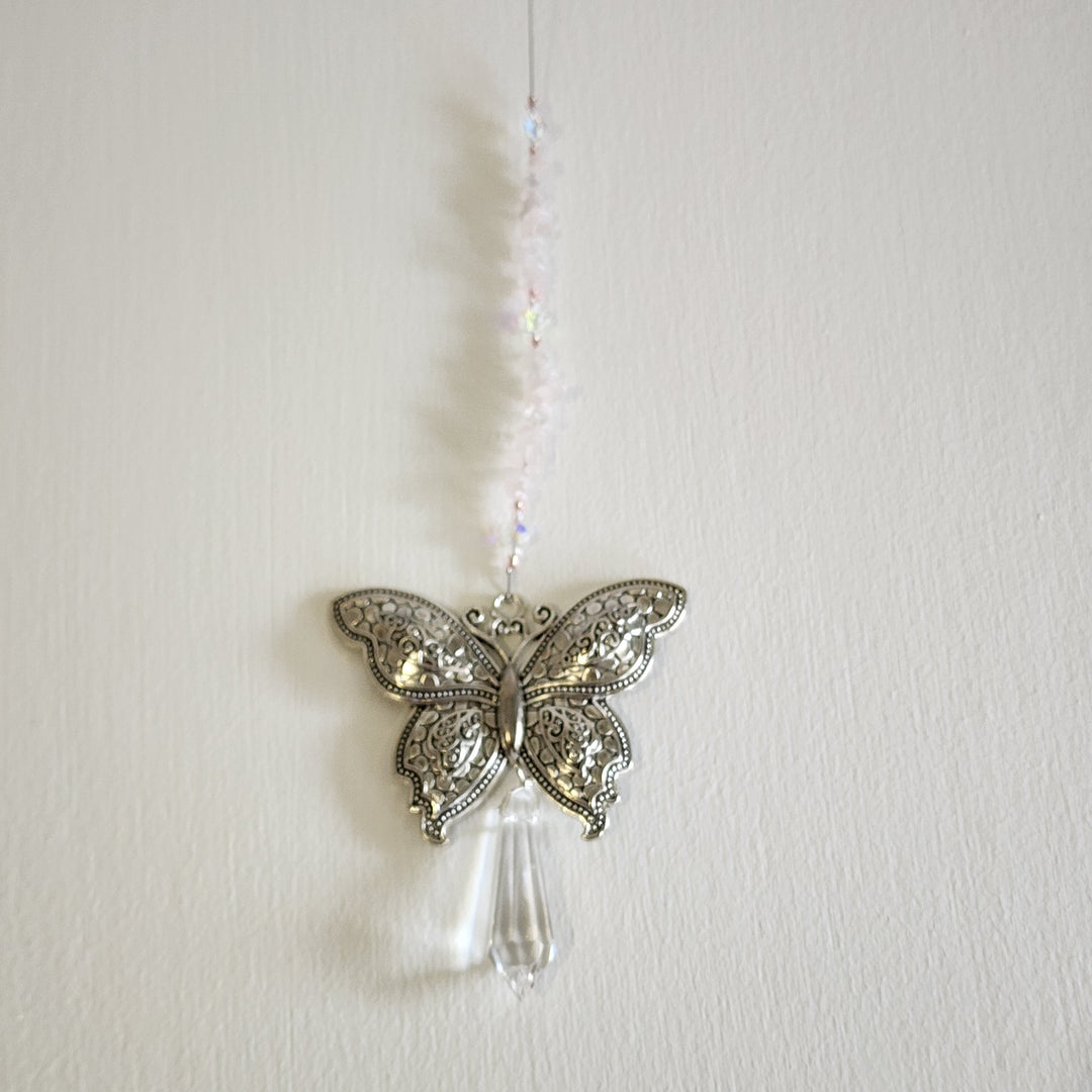 Sun Catchers - Rose Quartz Butterfly