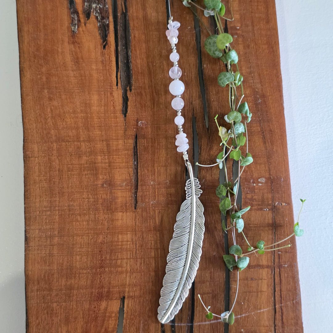 Sun Catchers - Rose Quartz Feather