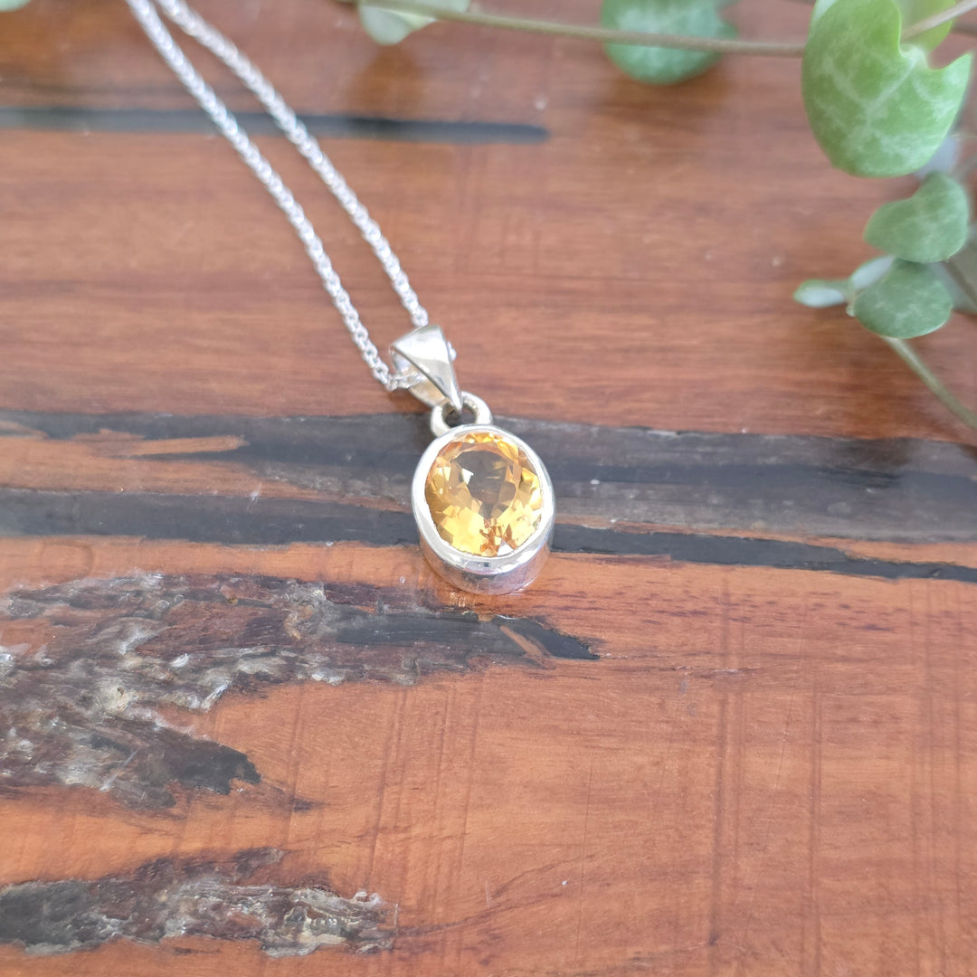 Citrine Pendant set in 925 Sterling Silver.