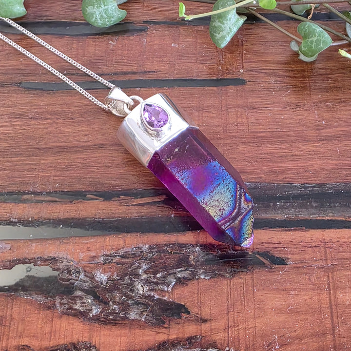 Amethyst & Aura Quartz - Pendant