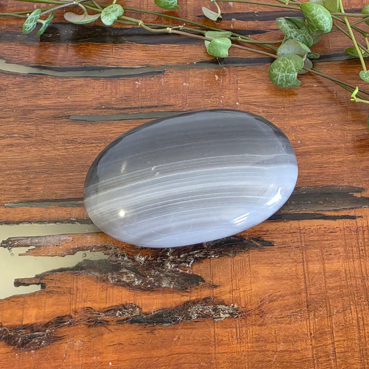 Black Banded Onyx - Palm Stone