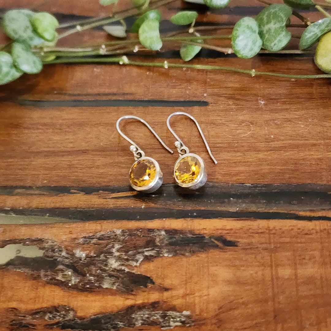 Citrine Earrings Set in 925 Sterling Silver