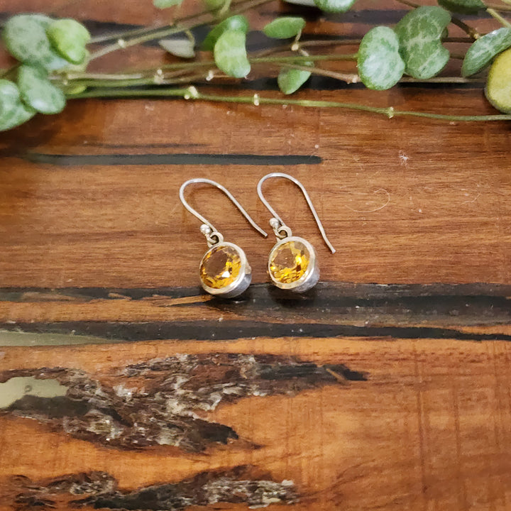 Citrine Earrings Set in 925 Sterling Silver