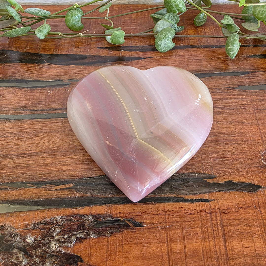 Pink Banded Onyx - Heart