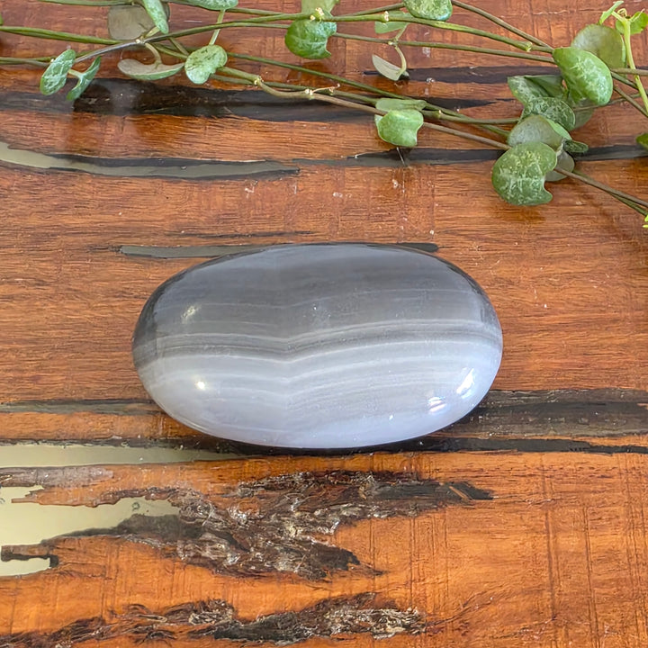 Black Banded Onyx - Palm Stone