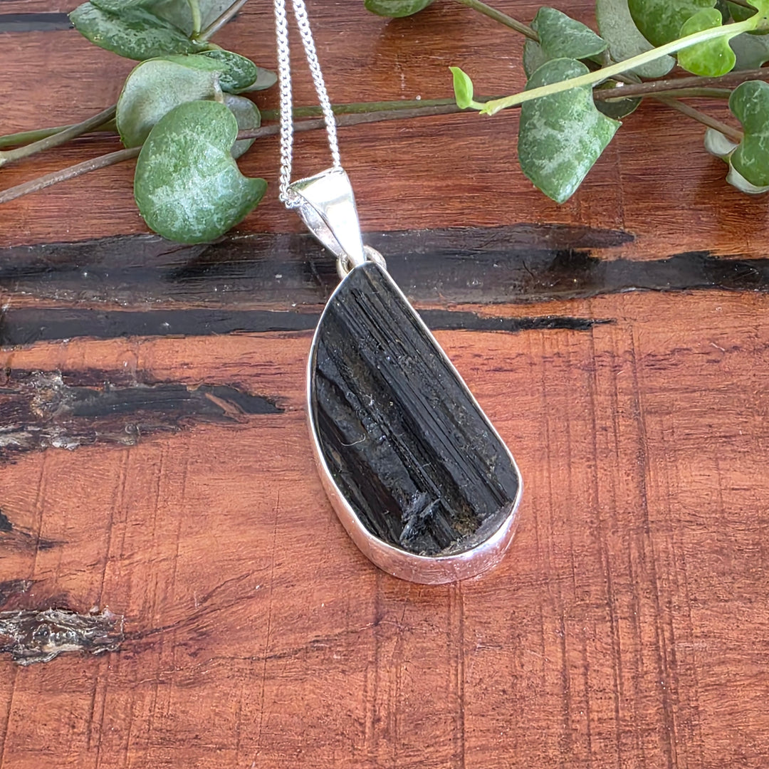 This Black Tourmaline Pendant in 925 sterling silver, comes with a 45cm Sterling Silver Chain.