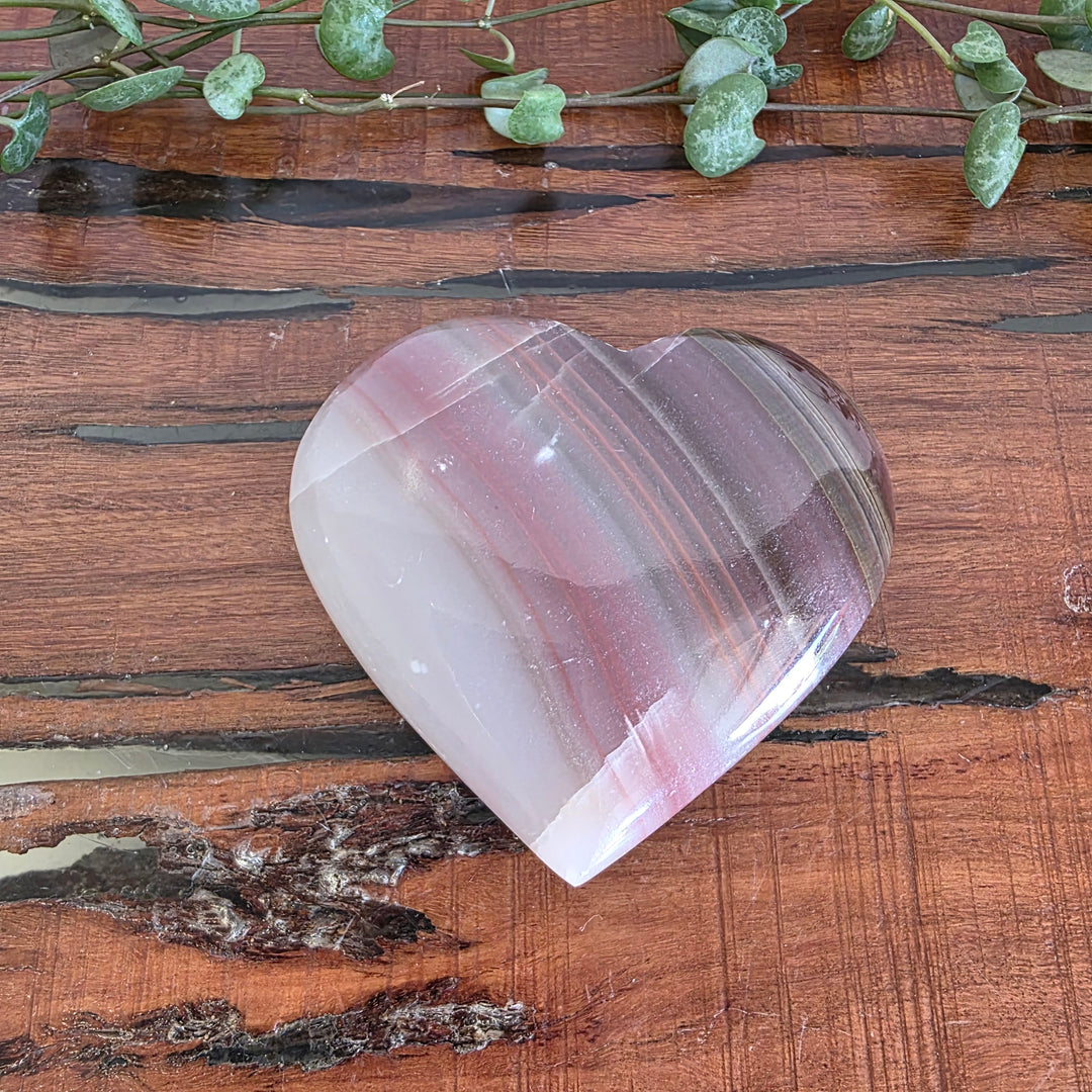 Pink Banded Onyx - Heart