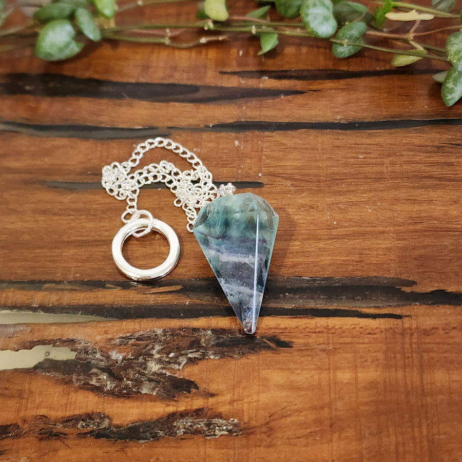 Rainbow Fluorite Pendulum