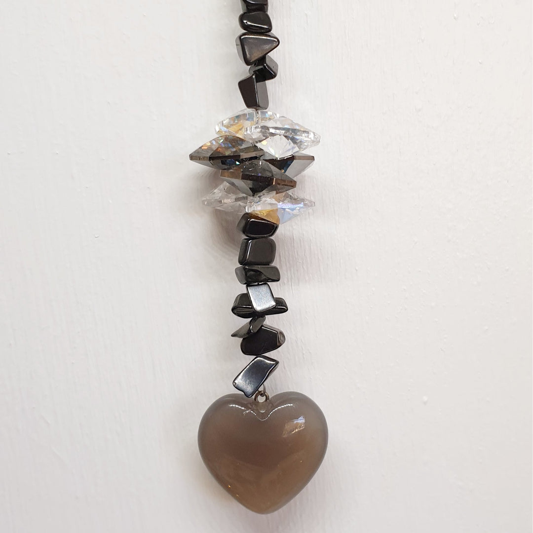 Sun Catchers - Black Agate Heart