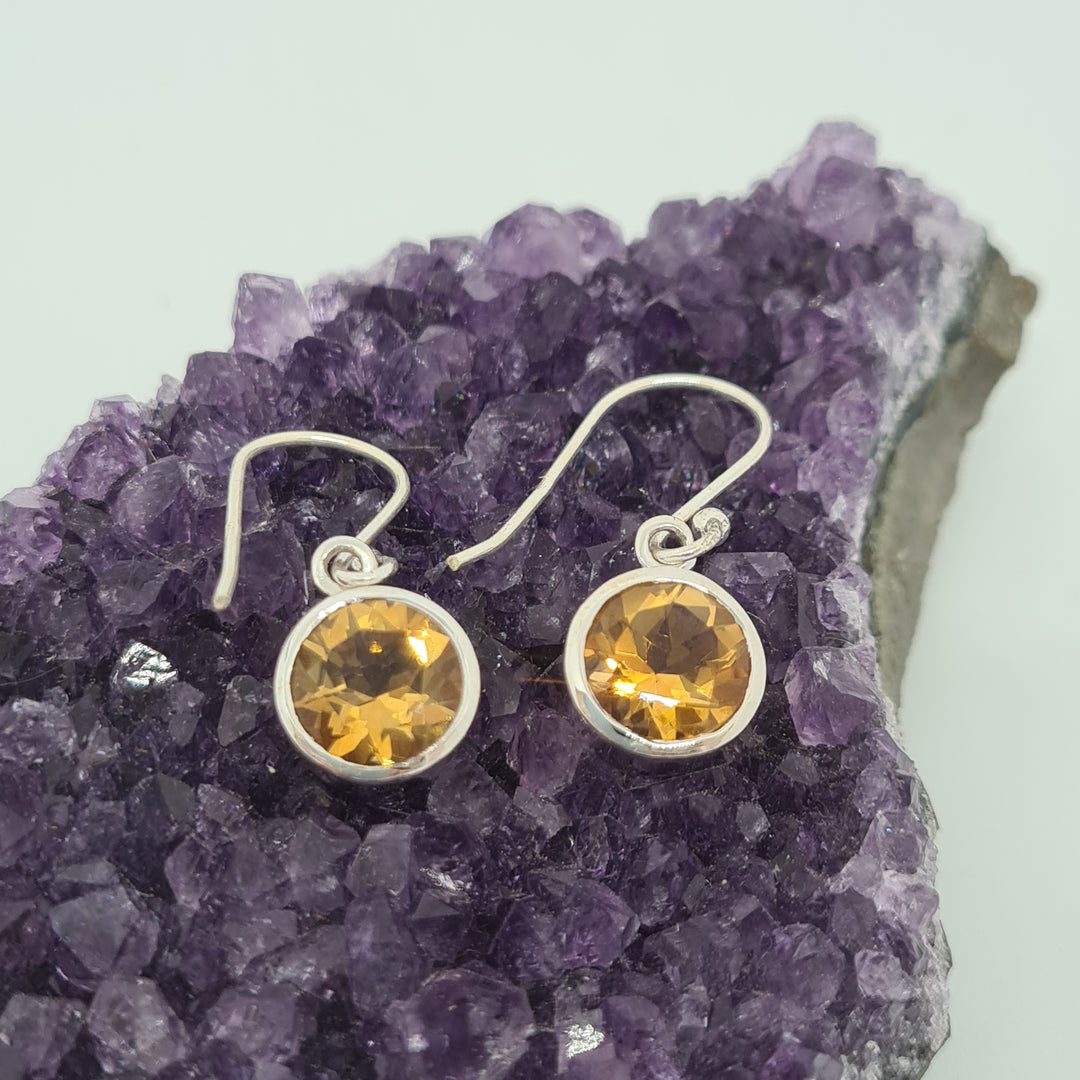 Citrine Earrings Set in 925 Sterling Silver