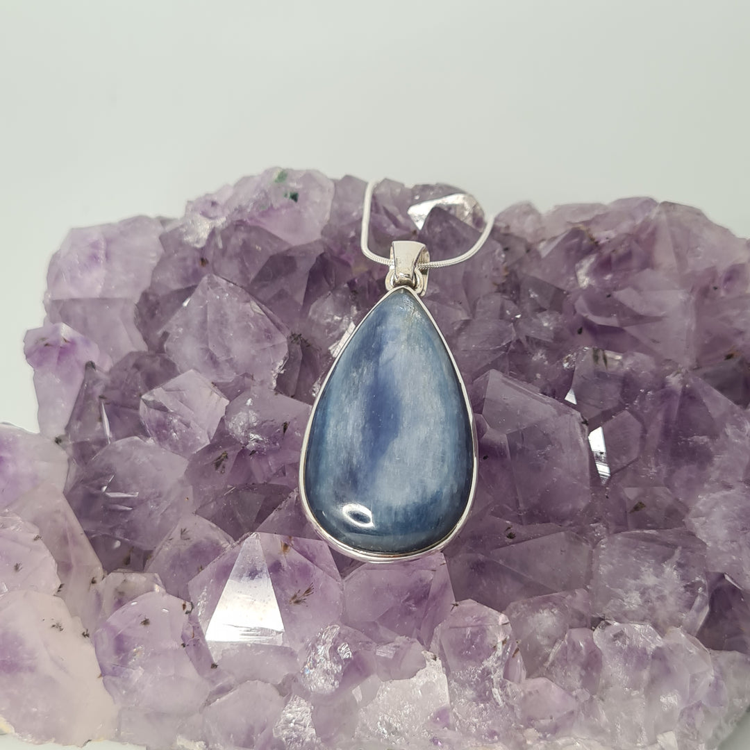 Blue Kyanite Pendant set in 925 Sterling Silver.