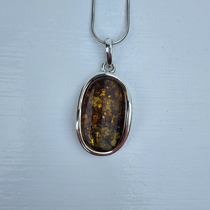 Baltic Amber Pendant set in 925 sterling silver