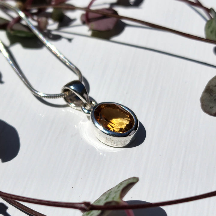 Citrine Pendant set in 925 Sterling Silver.