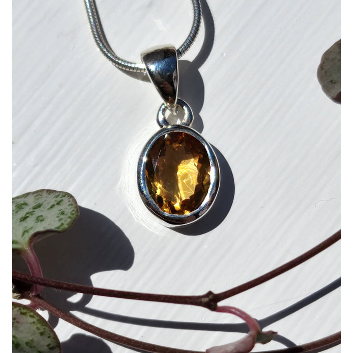 Citrine Pendant set in 925 Sterling Silver.