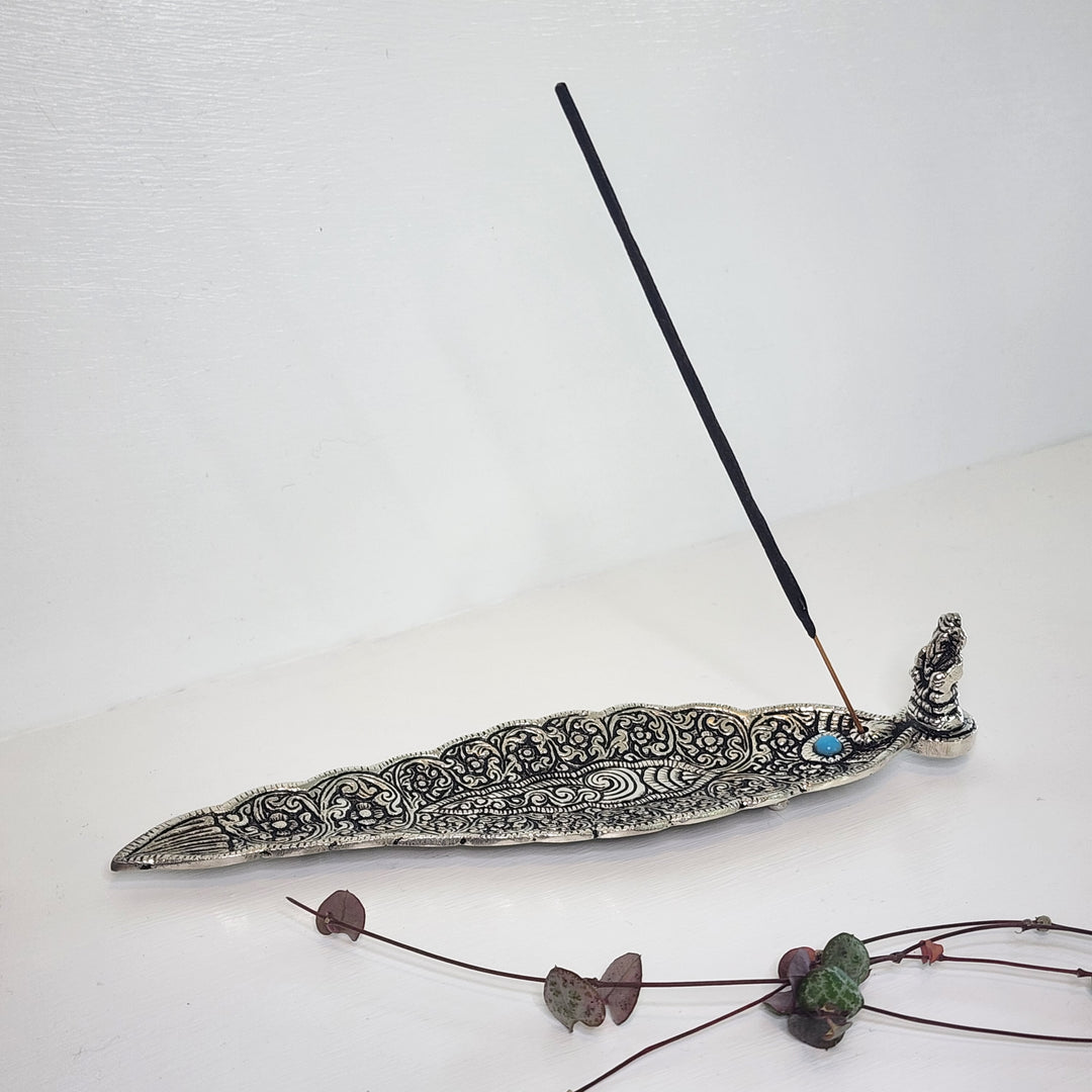 Incense Burner - Aluminium Leaf with Ganesh - Mel'z Place