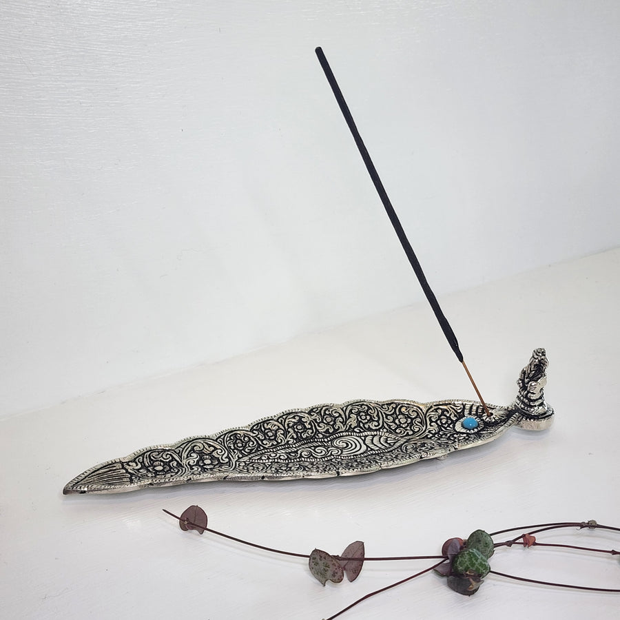 Incense Burner - Aluminium Leaf with Ganesh - Mel'z Place