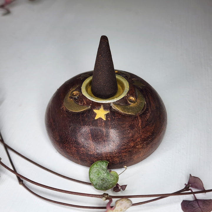 Incense & Cone Burner - Star & Moon lnlay
