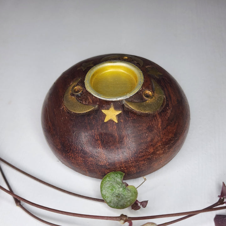 Incense & Cone Burner - Star & Moon lnlay