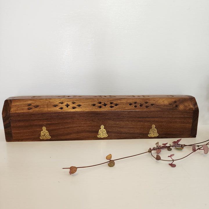 Incense Burner - Hexagonal Lid With Buddha Inlay