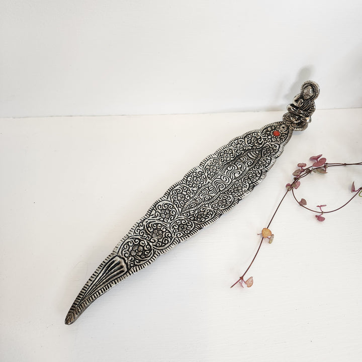 Incense Burner - Aluminium Leaf with Buddha