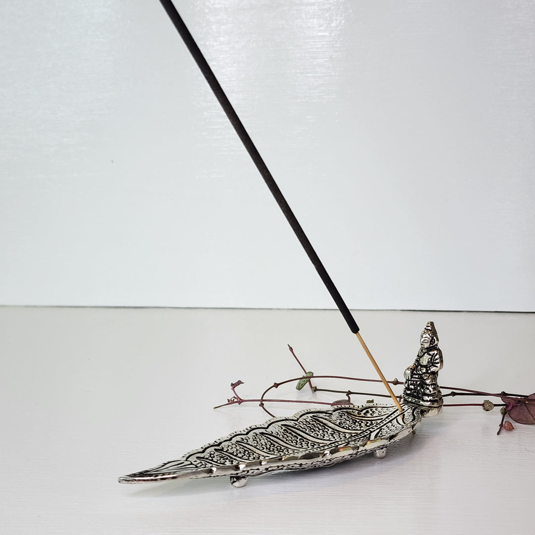 Incense Burner - Aluminium Leaf with Buddha