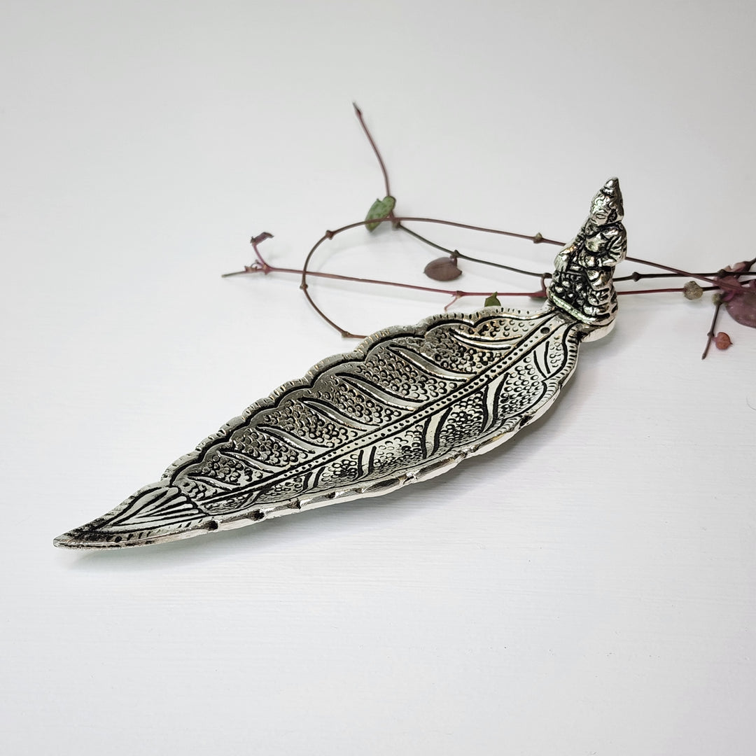 Incense Burner - Aluminium Leaf with Buddha