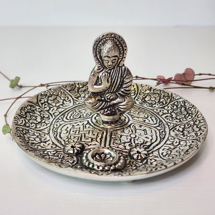 Incense Burner - Aluminium Buddha Round