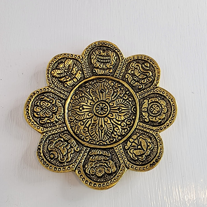 Incense Burner - 8 Auspicious Symbols Gold