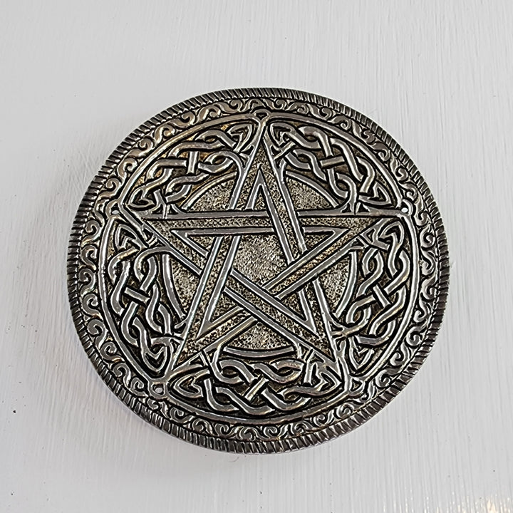 Incense Burner - Aluminium Celtic Pentacle Round