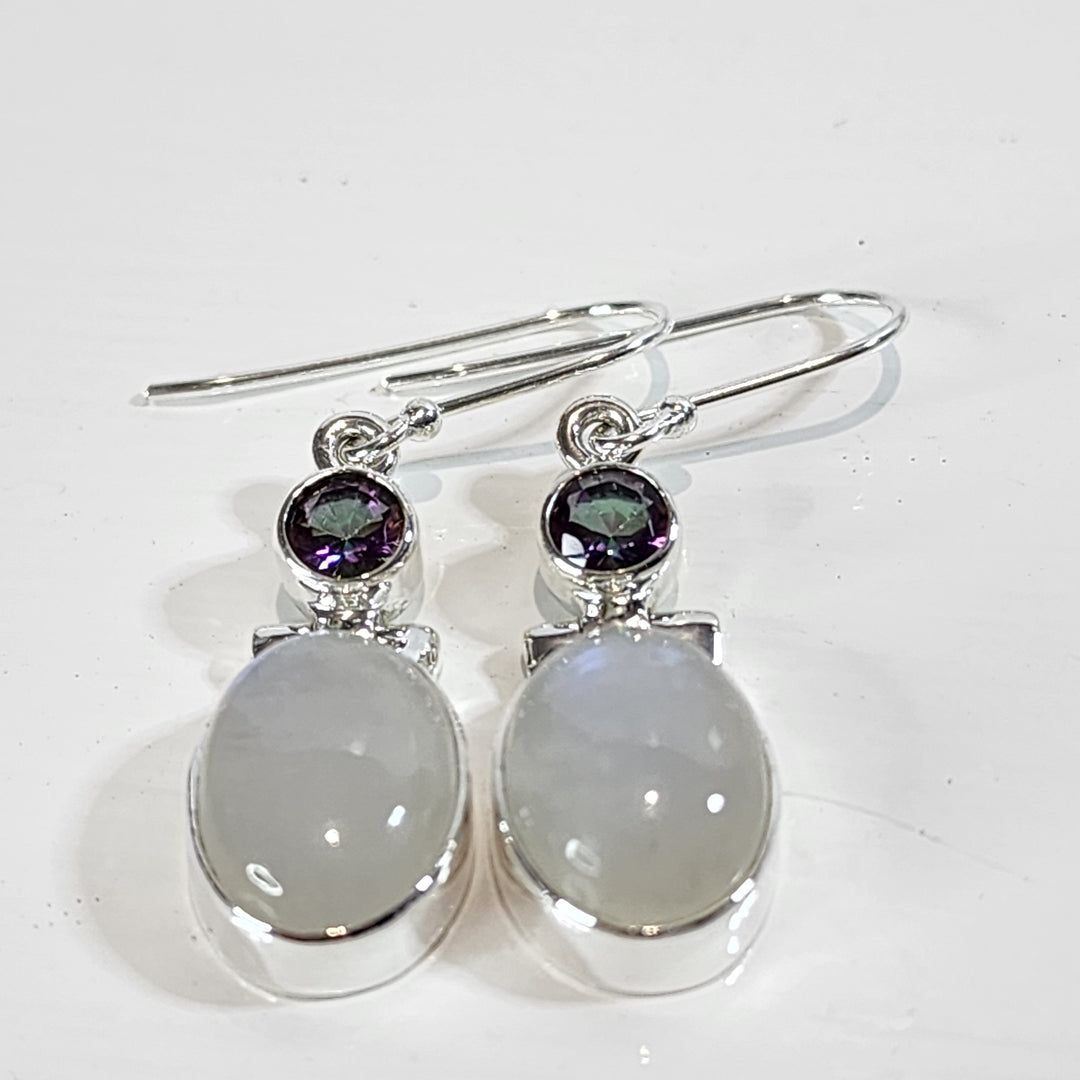 Moonstone and Mystic Topaz - Earrings