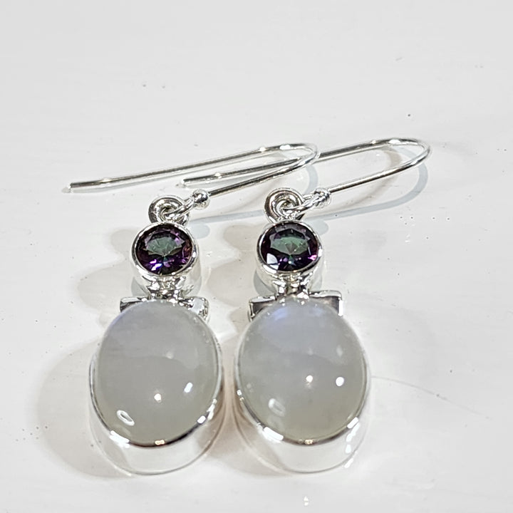 Moonstone and Mystic Topaz - Earrings