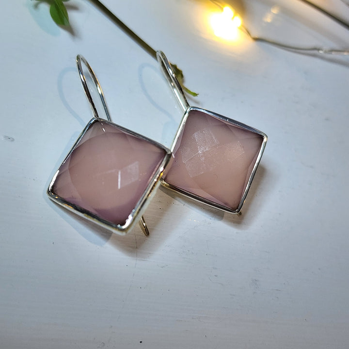 Pink Chalcedony - Earrings