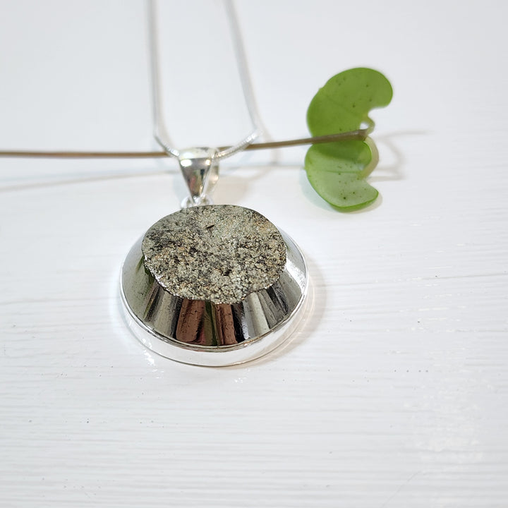 Druzy Pyrite Pendant set in 925 Sterling Silver.