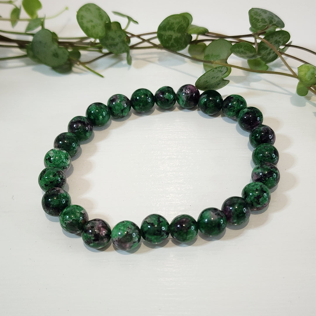 Green Ruby Zoisite Beads Natural Ruby Zoisite Beads Bracelet For