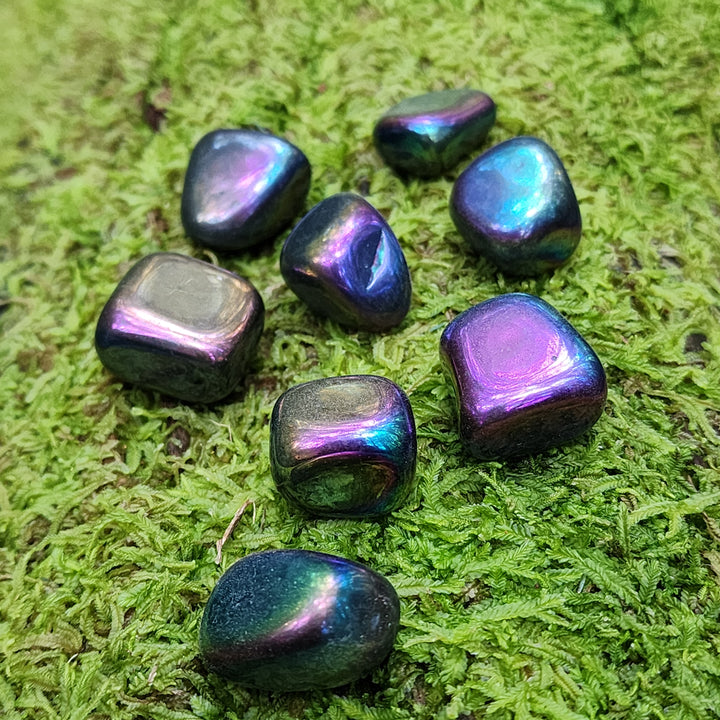 Rainbow Aura Hematite - Tumbled - Mel'z Place