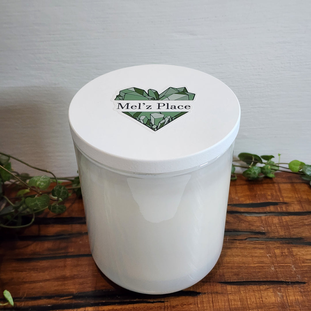 Mel'z Place Soy Candle in white
