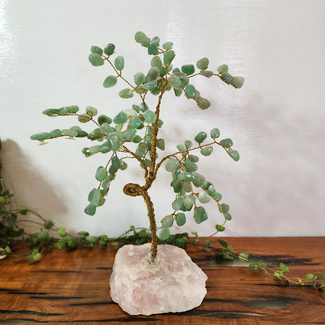 Green Aventurine & Rose Quartz - Tree Large