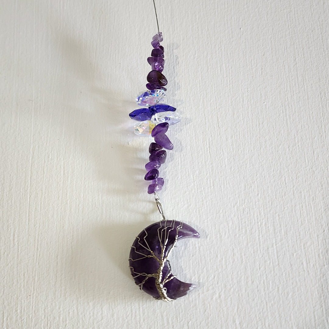 Sun Catchers - Amethyst Tree of Life Moon