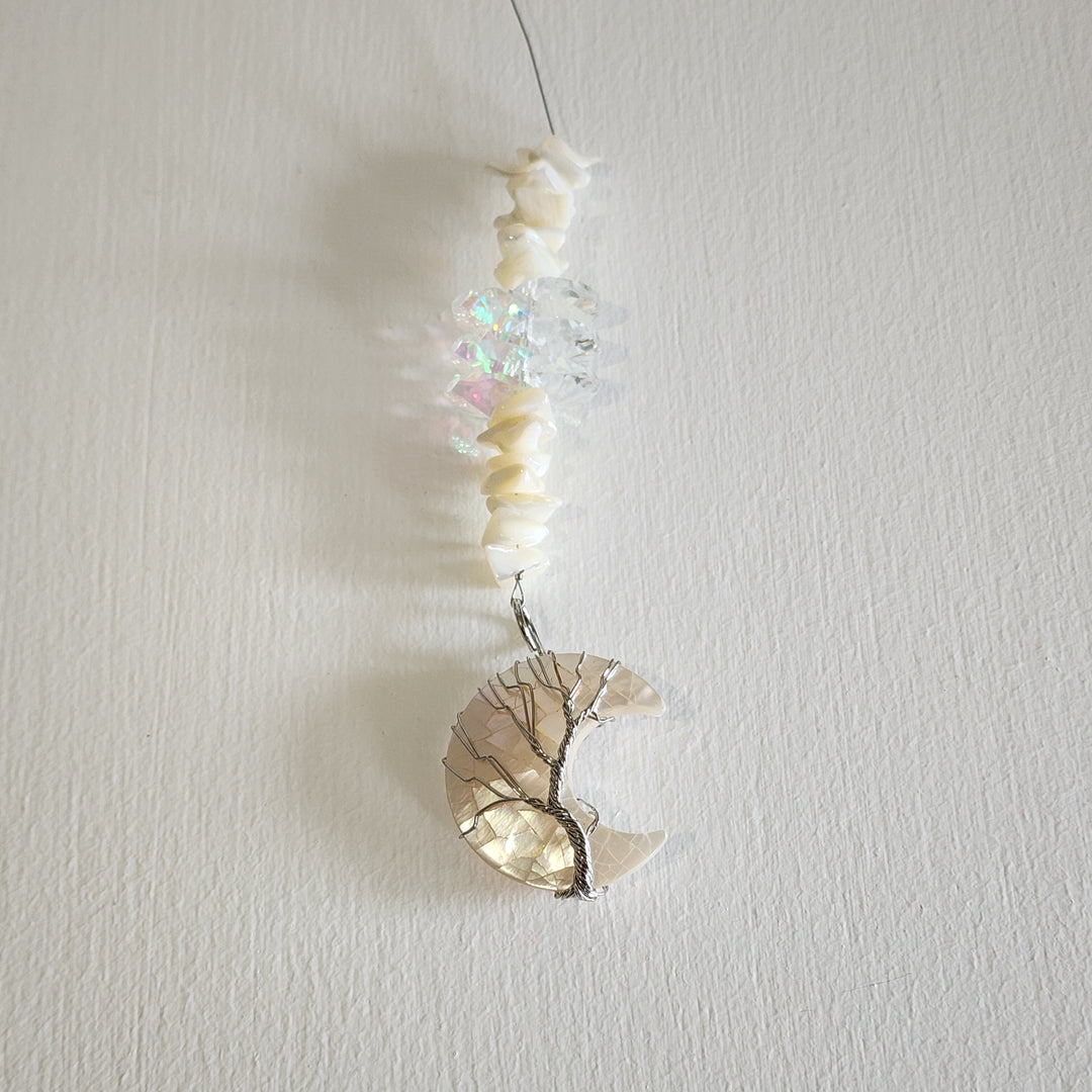 Sun Catchers - Mother of Pearl Moon Tree of Life